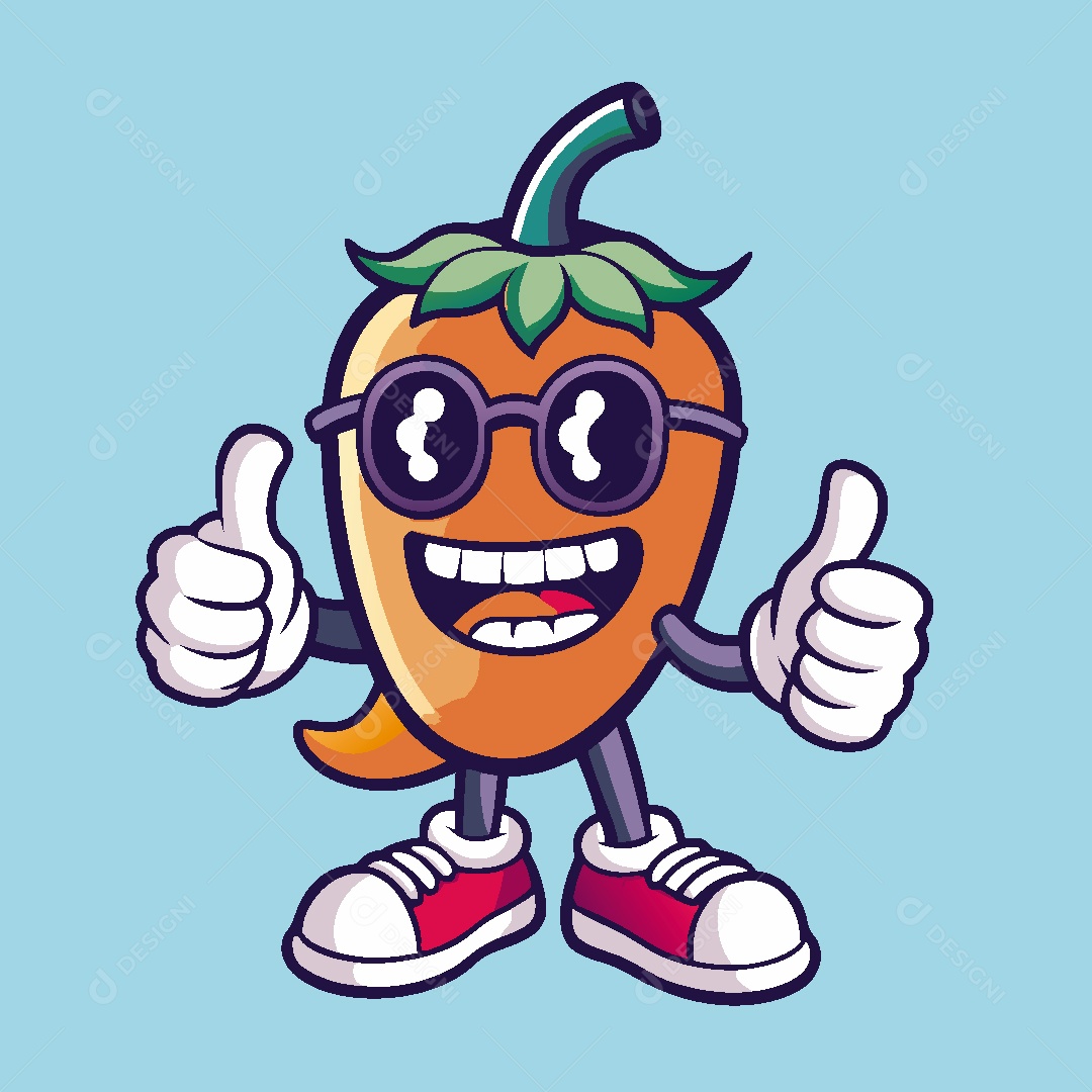 Cenoura Mascote Ilustração Vetor EPS