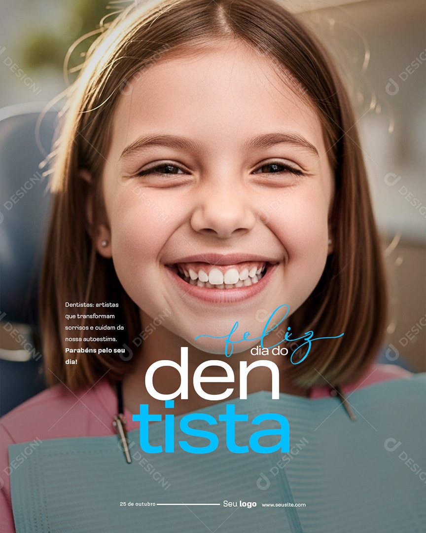 Feliz Dia do Dentista 25 de Outubro Social Media PSD Editável