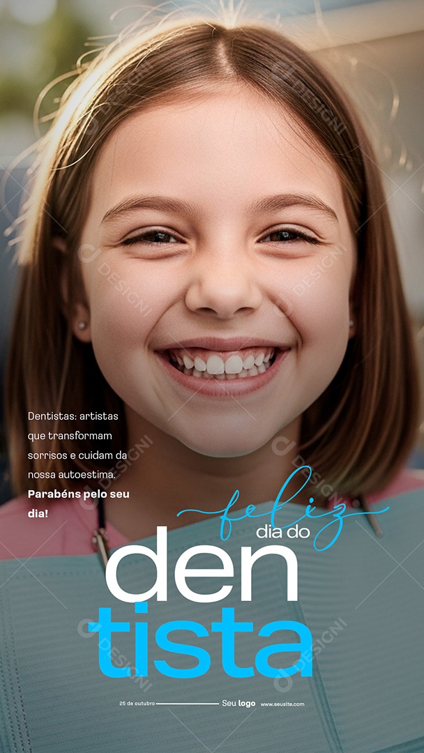 Story Feliz Dia do Dentista 25 de Outubro Social Media PSD Editável