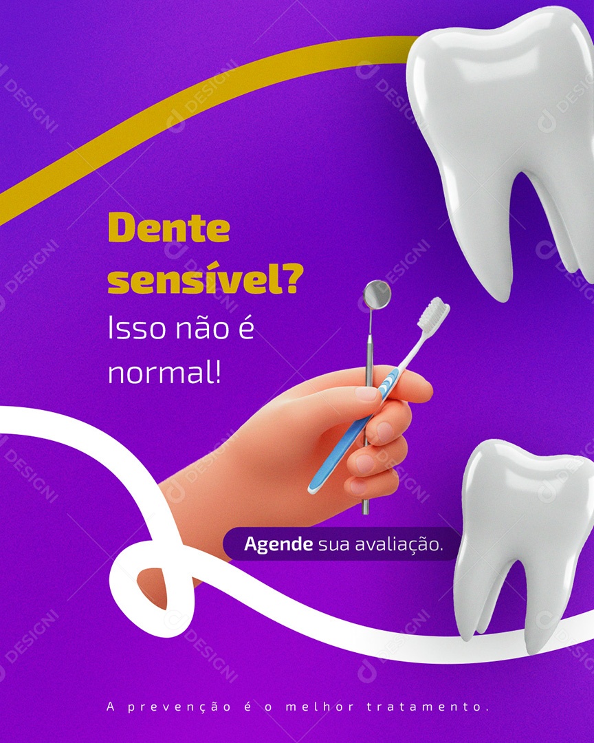 Dentista Dente Sensível Isso Não é Normal Social Media PSD Editável