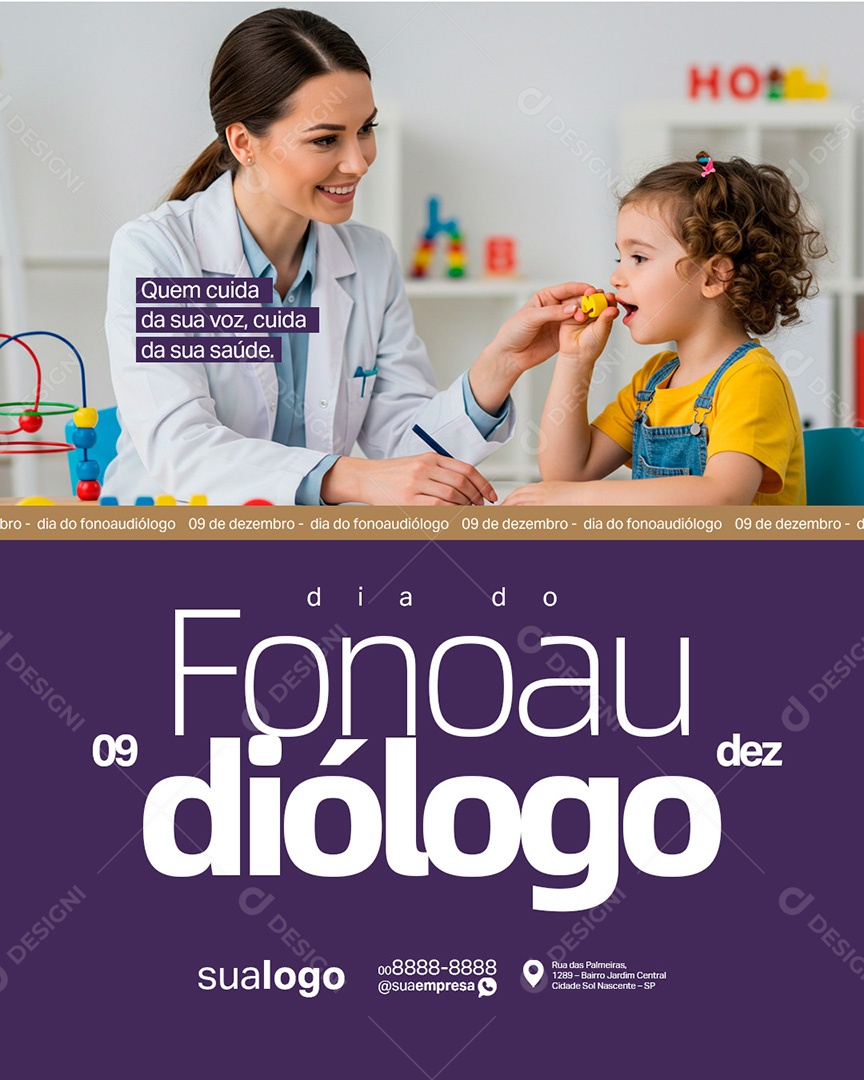 Dia do Fonoaudiólogo 09 de Dezembro Social Media PSD Editável