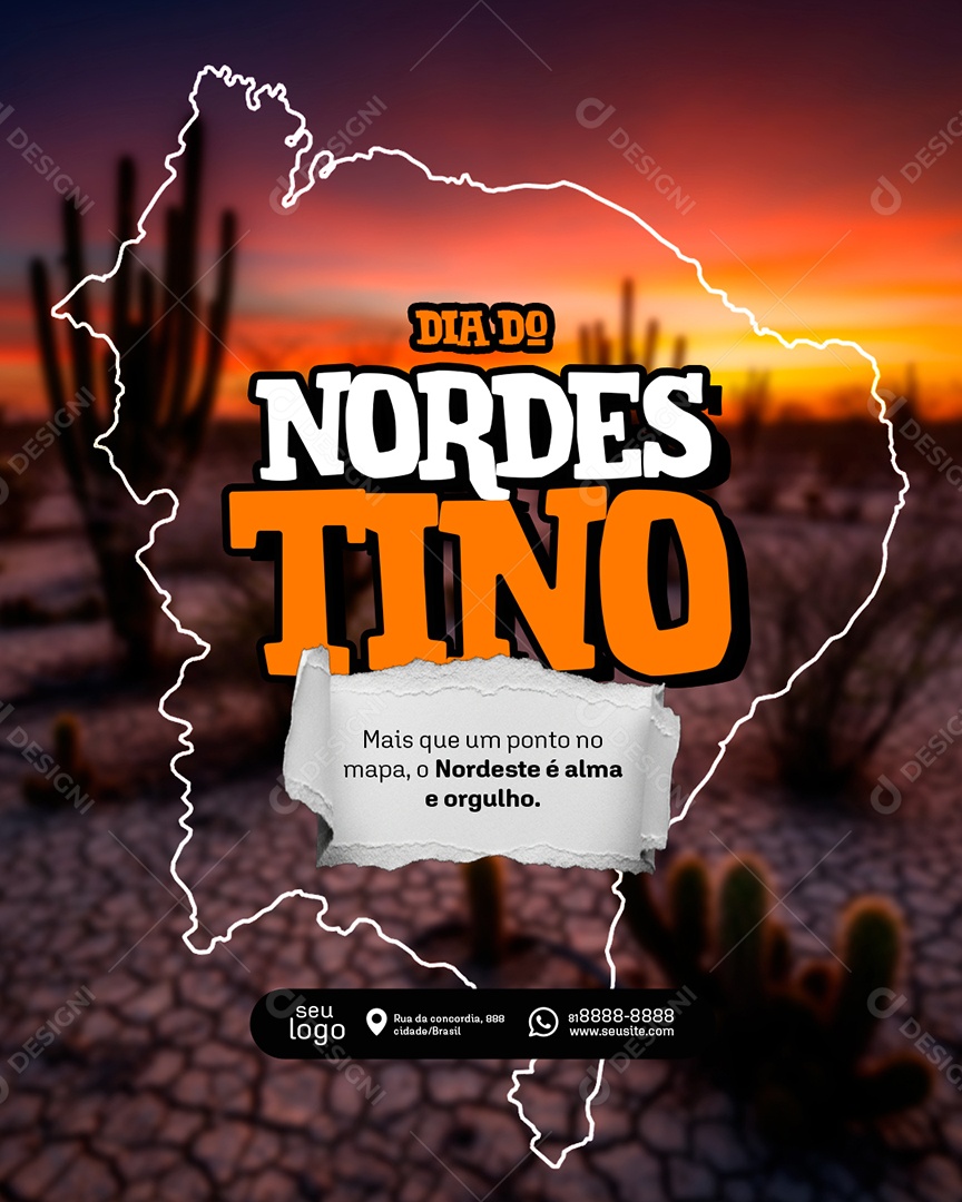 Dia do Nordestino 08 de Outubro Social Media PSD Editável