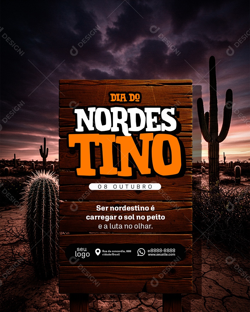 Dia do Nordestino 08 de Outubro Social Media PSD Editável