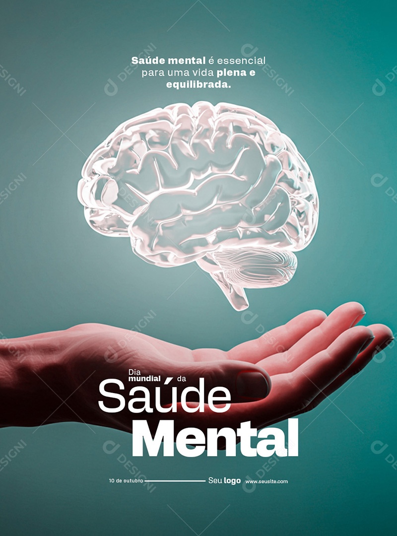 Dia Mundial da Saúde Mental 10 de Outubro Social Media PSD Editável