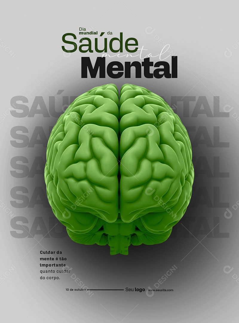 Dia Mundial da Saúde Mental 10 de Outubro Social Media PSD Editável