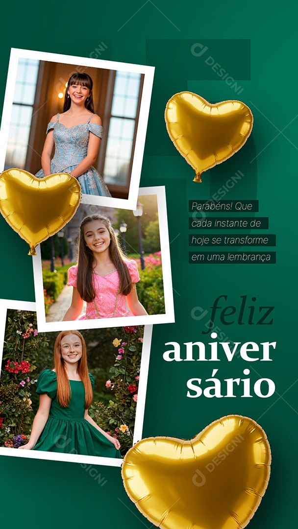 Story Feliz Aniversário Parabéns Social Media PSD Editável