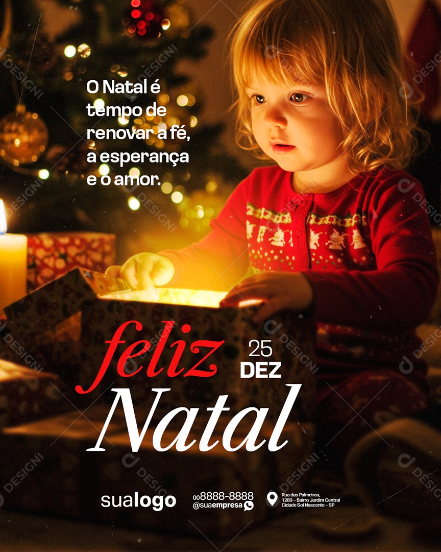 Feliz Natal 25 de Dezembro Social Media PSD Editável