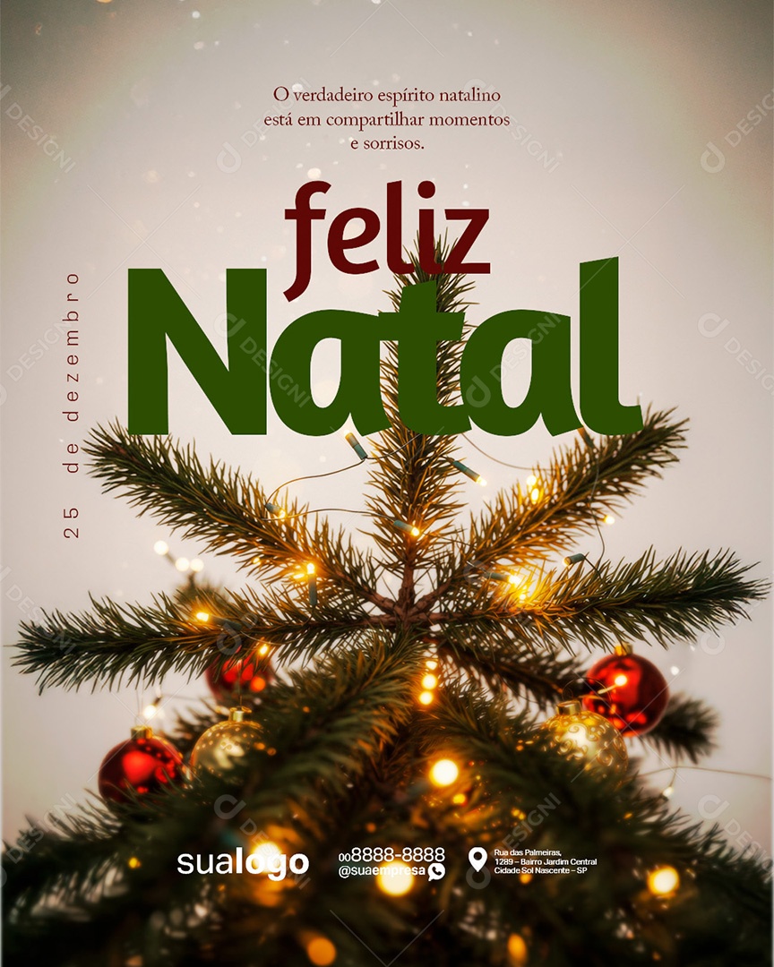 Feliz Natal 25 de Dezembro Social Media PSD Editável