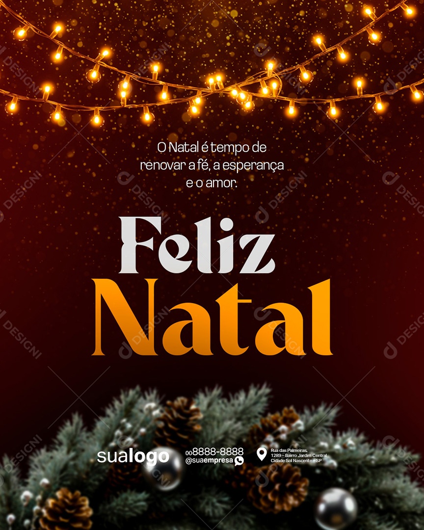 Feliz Natal 25 de Dezembro Social Media PSD Editável