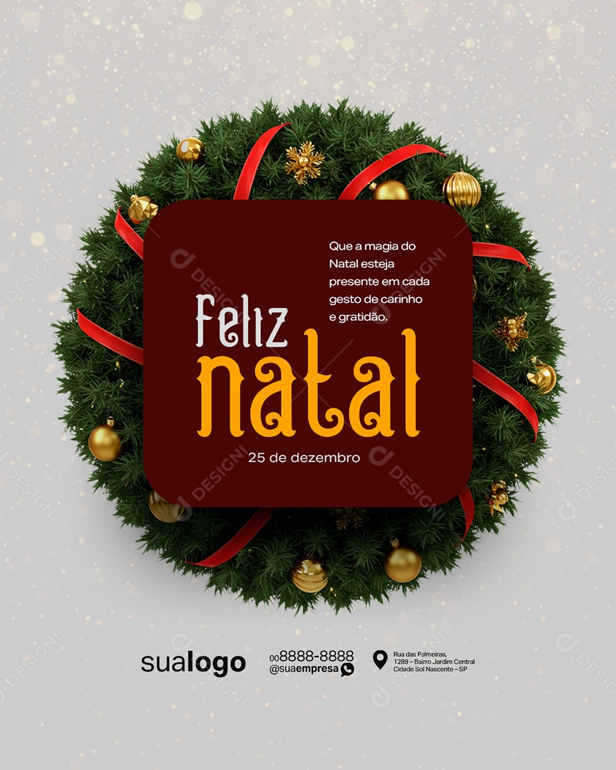Feliz Natal 25 de Dezembro Social Media PSD Editável