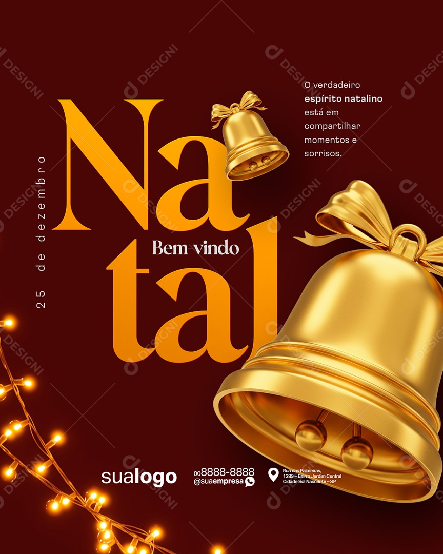 Bem Vindo Natal 25 de Dezembro Social Media PSD Editável