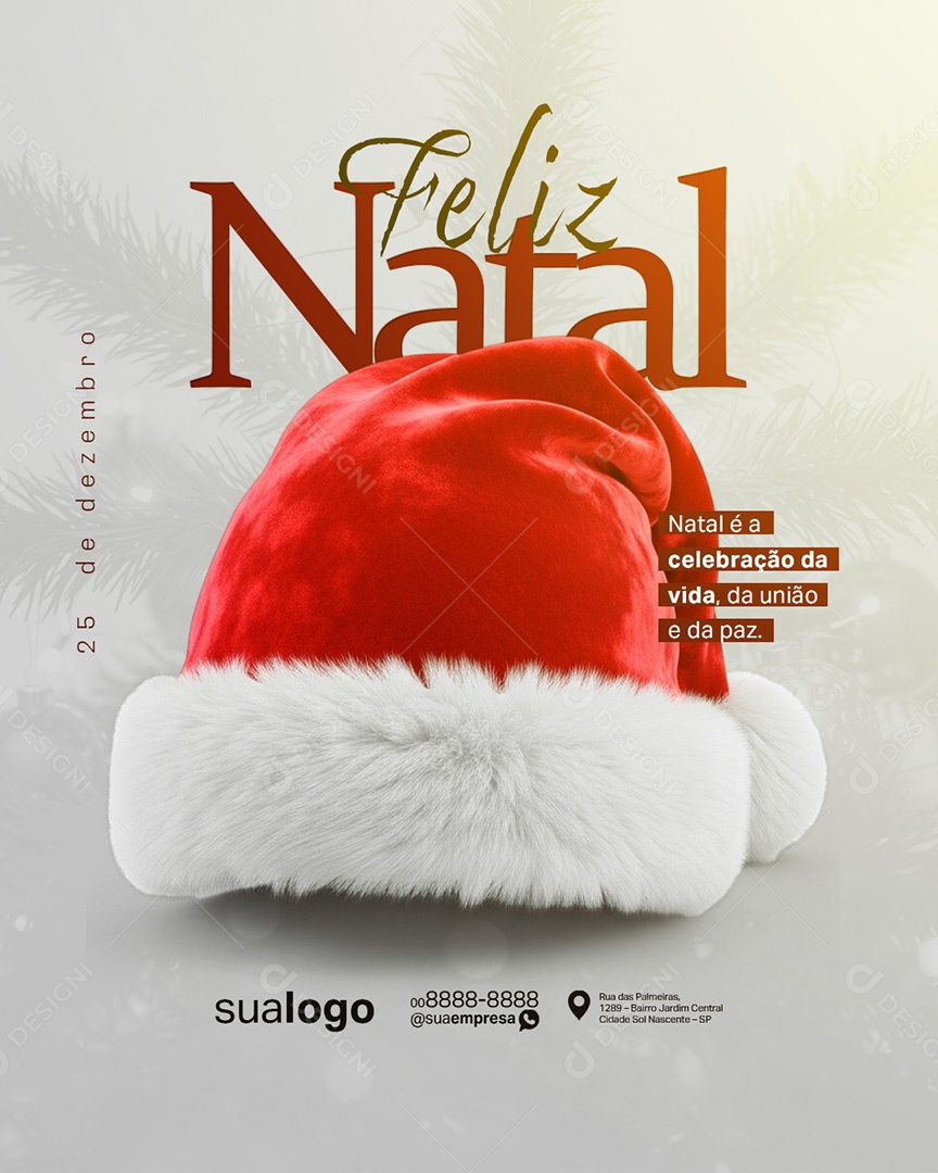 Feliz Natal 25 de Dezembro Social Media PSD Editável