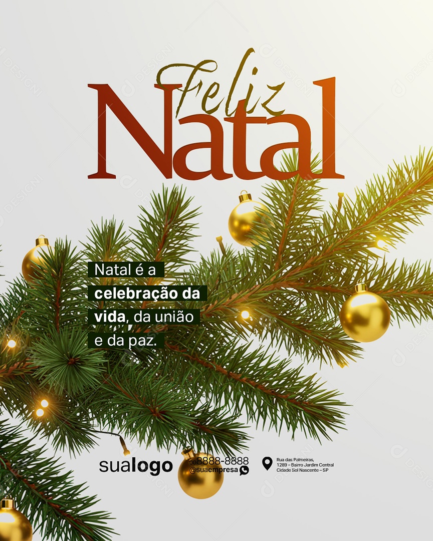 Feliz Natal 25 de Dezembro Social Media PSD Editável