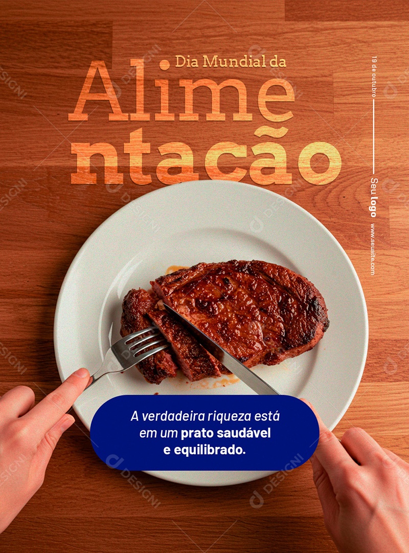 Dia Mundial da Alimentação 16 de Outubro Social Media PSD Editável