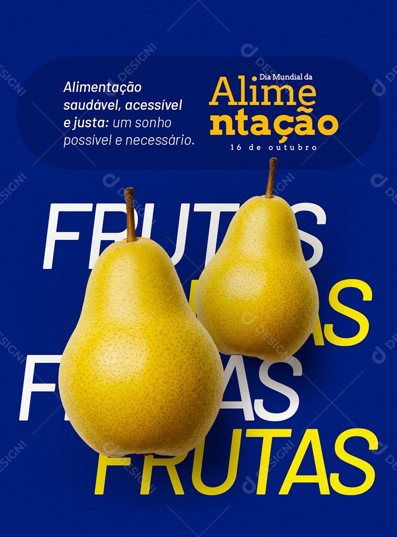 Dia Mundial da Alimentação 16 de Outubro Social Media PSD Editável