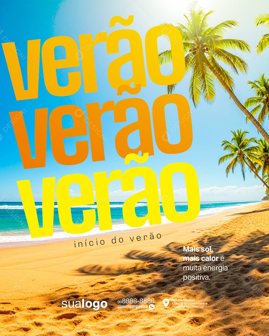 Início do Verão Mais Sol Mais Calor Social Media PSD Editável
