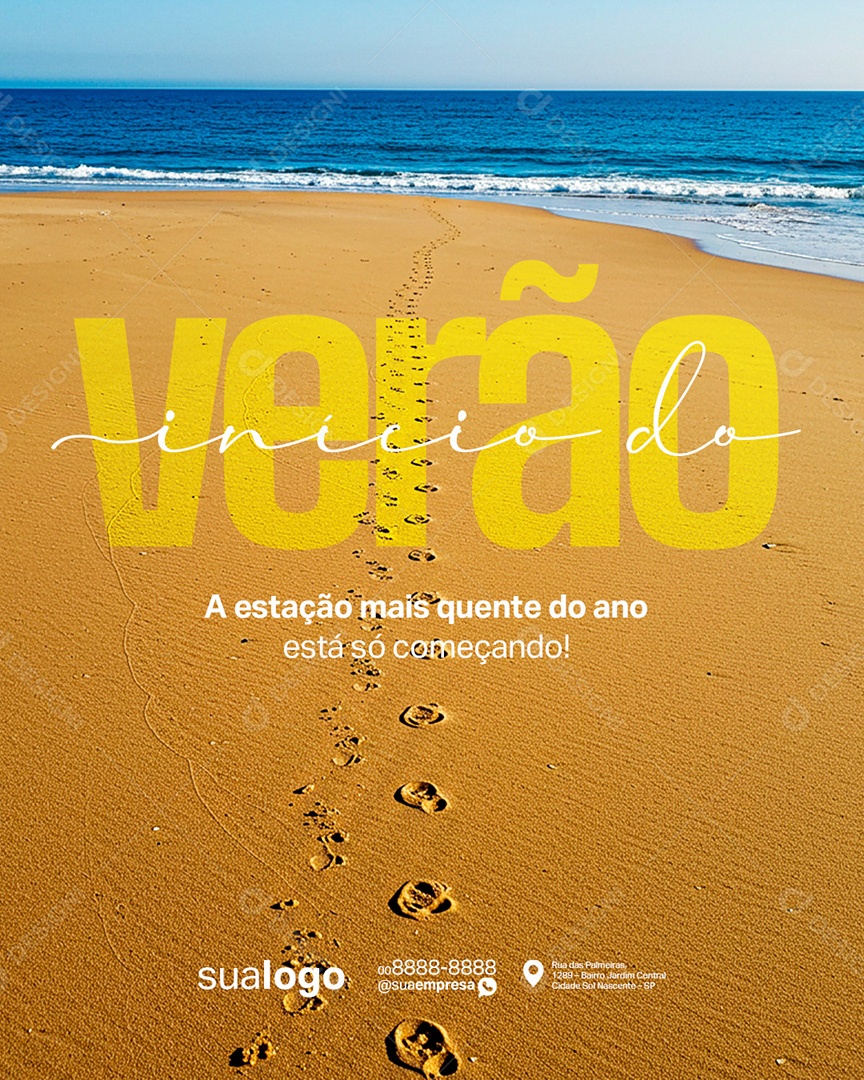 Início do Verão a Estação Mais Quente do Ano Social Media PSD Editável