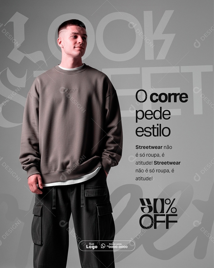 Loja de Roupas 50% Off Social Media PSD Editável