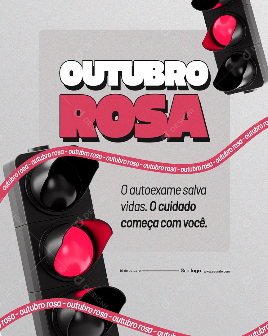 Outubro Rosa O Autoexame Salva Vidas Social Media PSD Editável