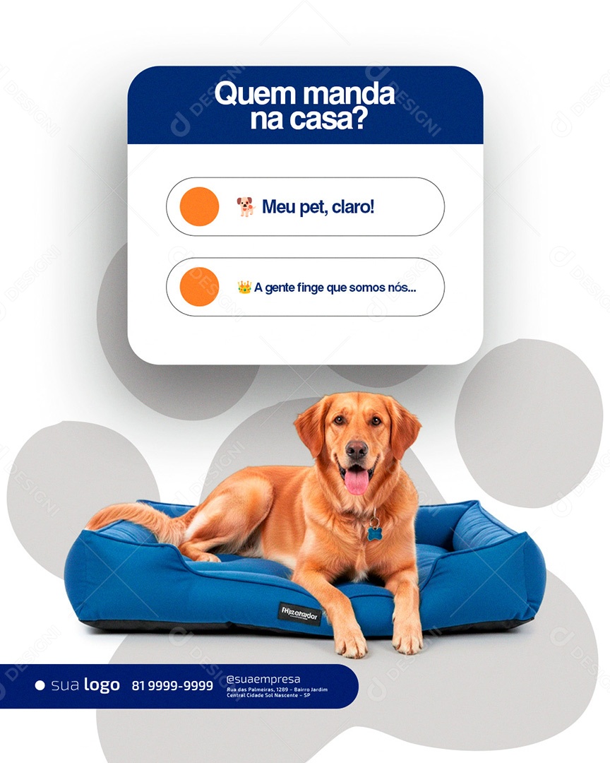 Petshop Quem Manda na Casa Social Media PSD Editável