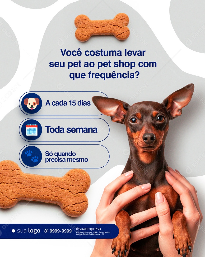 Você Costuma Levar Seu Pet ao Petshop com Que Frequência Social Media PSD Editável