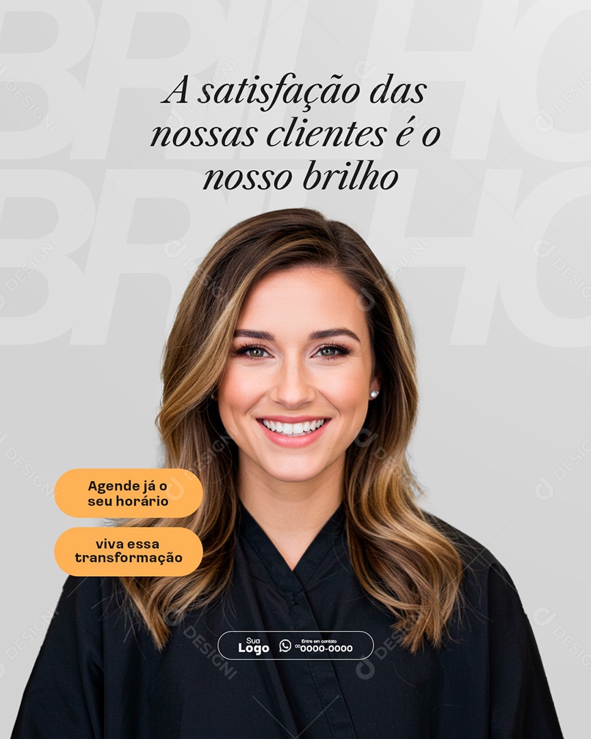 Salão de Beleza Agende Já o Seu Horário Social Media PSD Editável