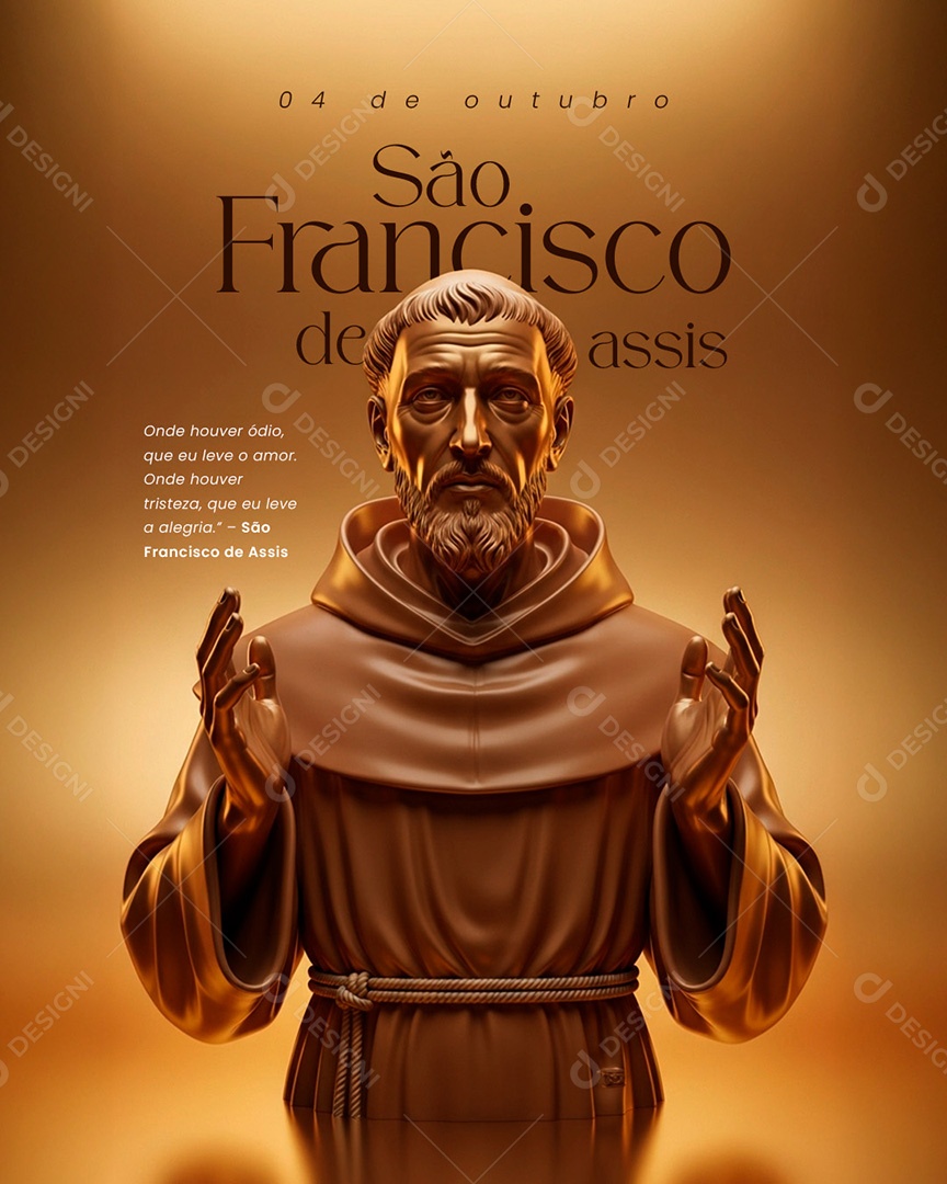 Dia de São Francisco de Assis 04 de Outubro Social Media PSD Editável