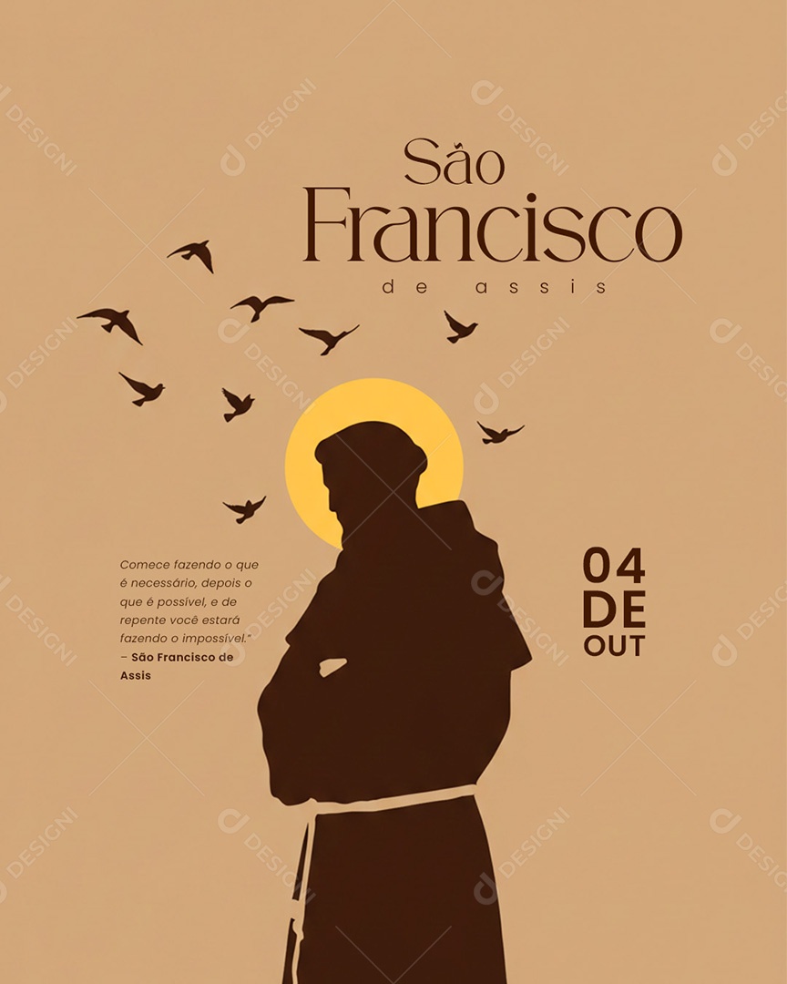Dia de São Francisco de Assis 04 de Outubro Social Media PSD Editável