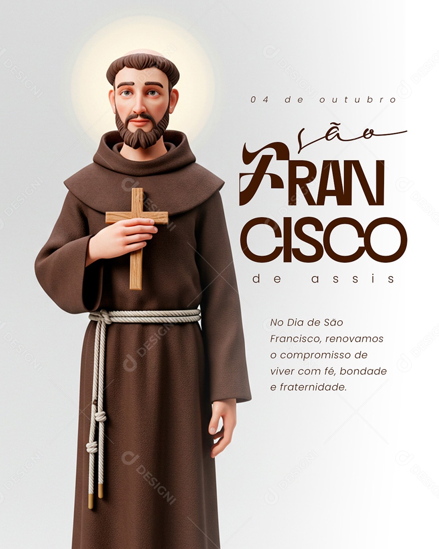 Dia de São Francisco de Assis 04 de Outubro Social Media PSD Editável