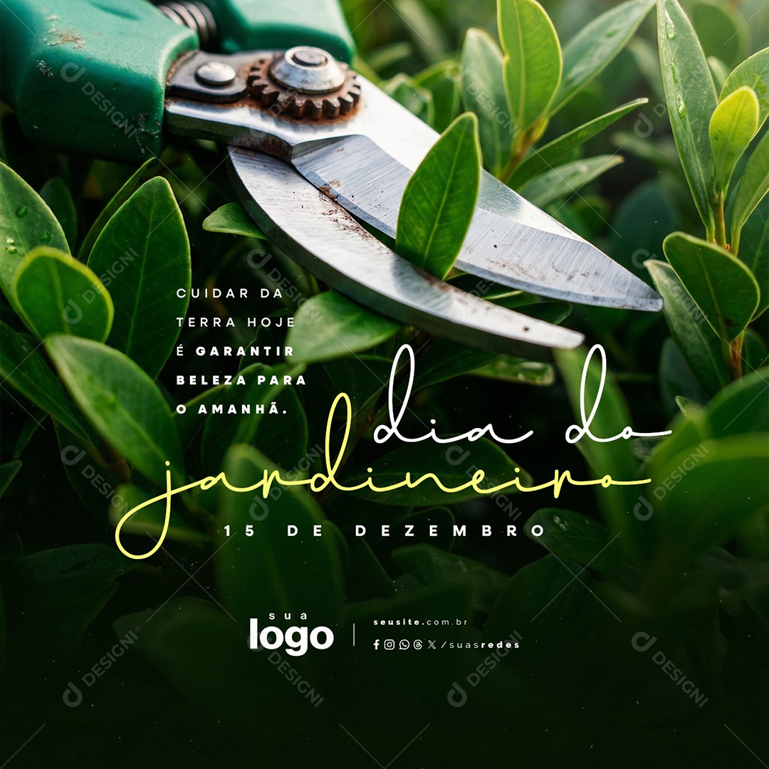 Dia do Jardineiro 15 de Dezembro Social Media PSD Editável