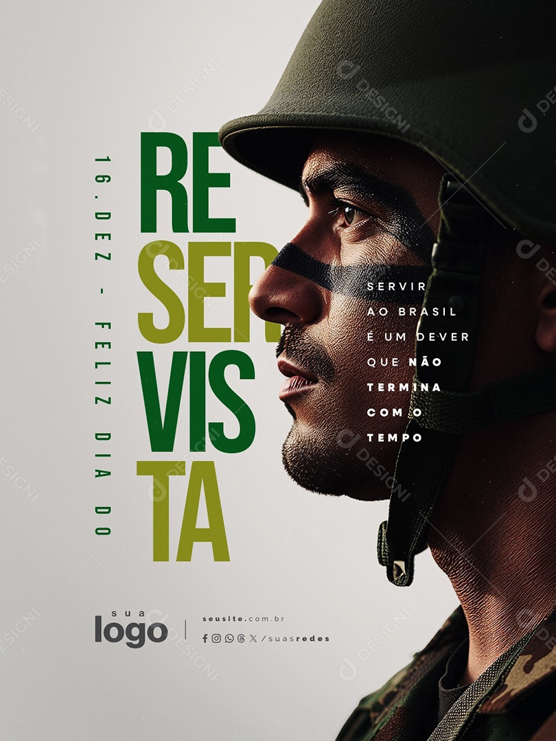 Dia do Reservista 16 de Dezembro Servir ao Brasil Social Media PSD Editável