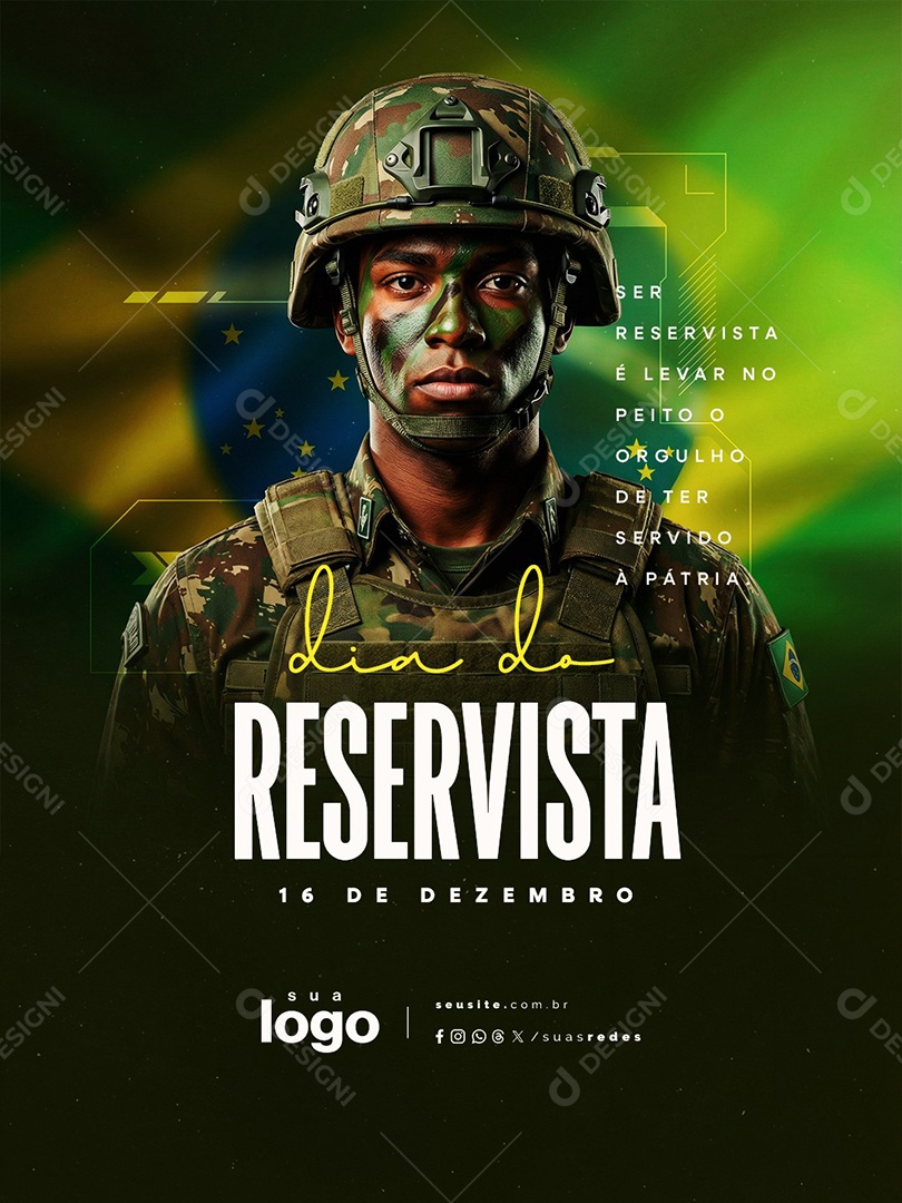 Dia do Reservista 16 de Dezembro Social Media PSD Editável