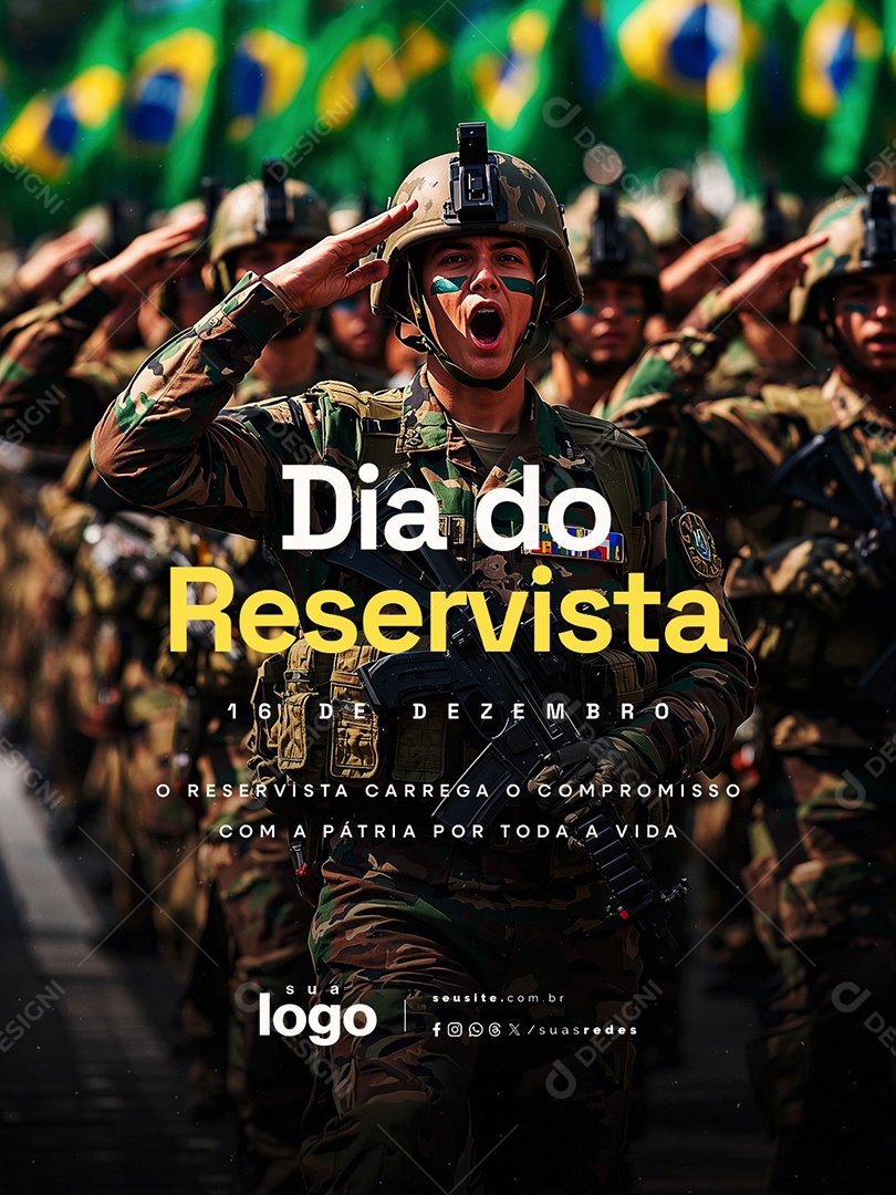 Dia do Reservista 16 de Dezembro Social Media PSD Editável