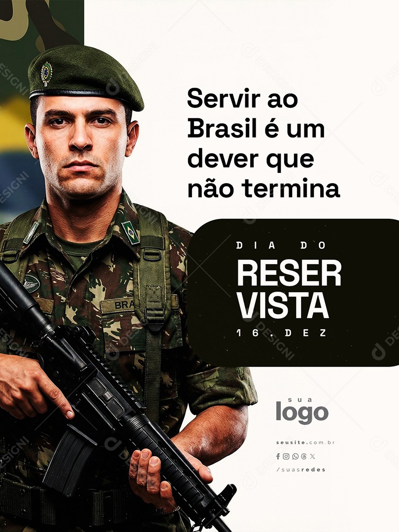 Dia do Reservista 16 de Dezembro Social Media PSD Editável