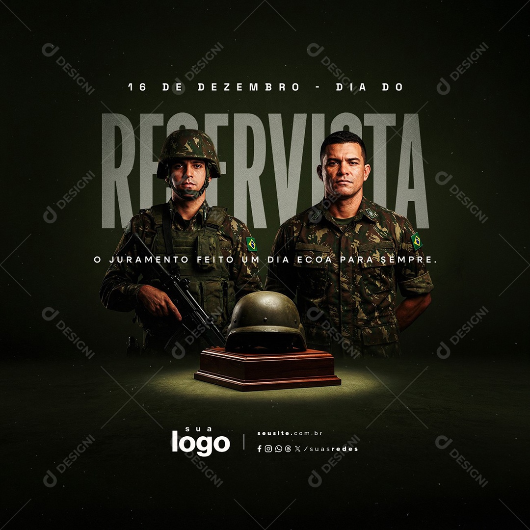 Dia do Reservista 16 de Dezembro Social Media PSD Editável