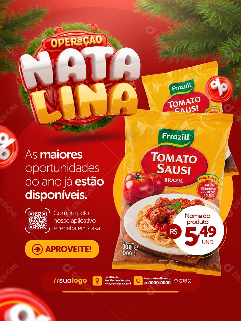 Operação Natalina Supermercado As Maiores Oportunidades Social Media PSD Editável