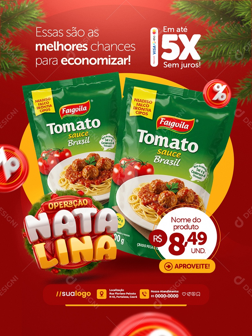 Operação Natalina Supermercado Essas São as Melhores Chances Social Media PSD Editável