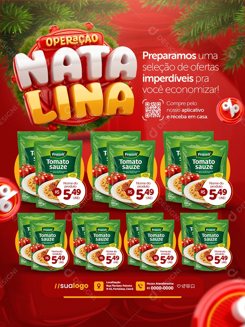 Operação Natalina Supermercado Preparamos Um Seleção Social Media PSD Editável