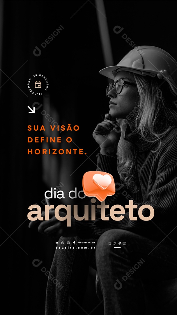 Story Dia do Arquiteto 15 de Dezembro Sua Visão Define o Horizonte Social Media PSD Editável