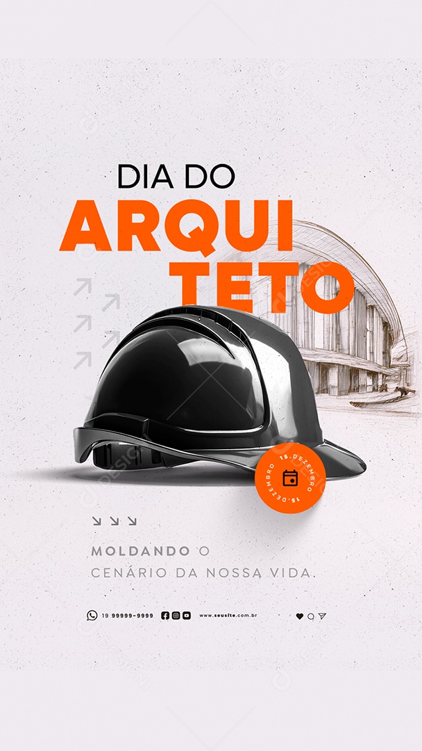 Story Dia do Arquiteto 15 de Dezembro Moldando o Cenário da Nossa Vida Social Media PSD Editável