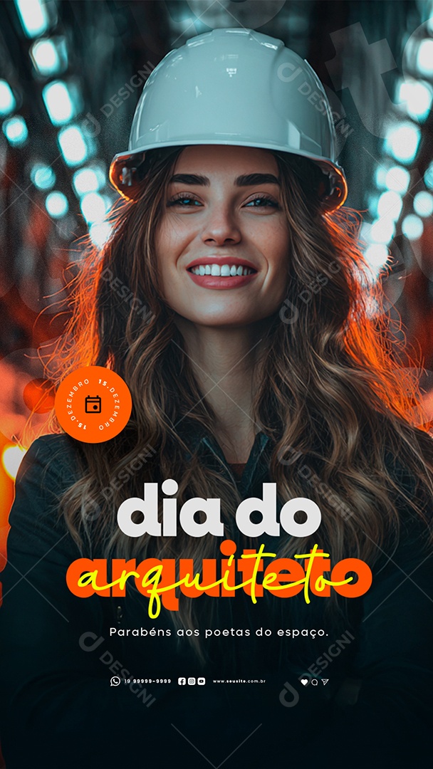 Story Dia do Arquiteto 15 de Dezembro Parabéns Social Media PSD Editável