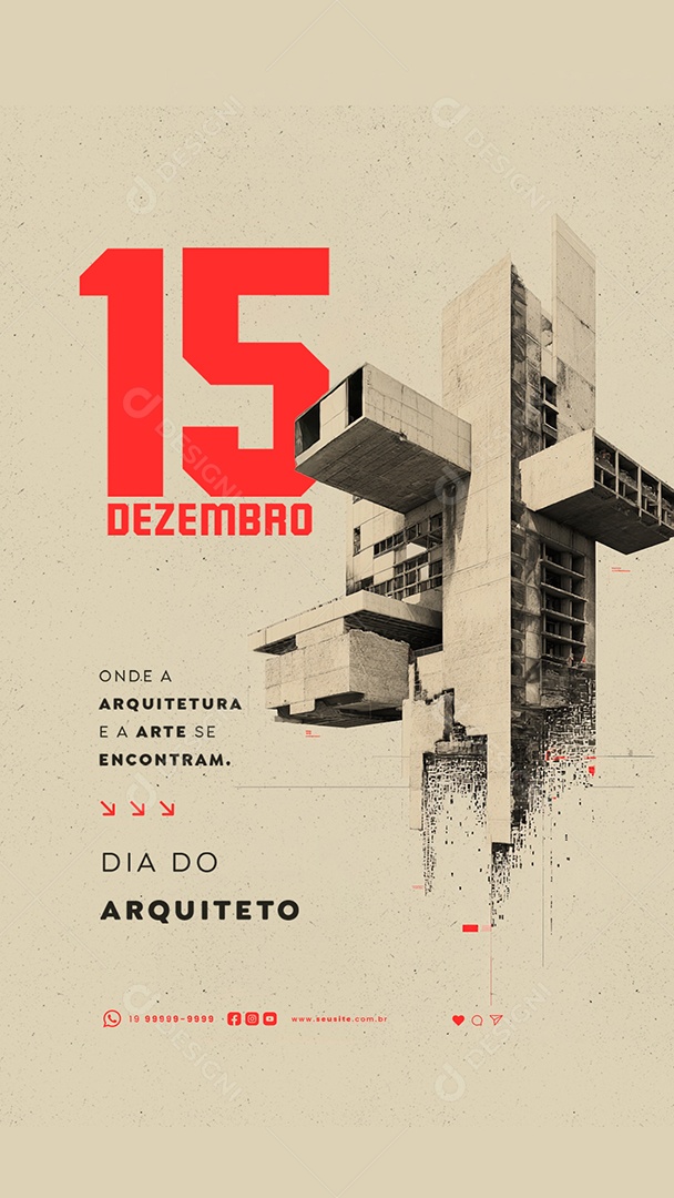 Story Dia do Arquiteto 15 de Dezembro Onde a Arquitetura é a Arte Social Media PSD Editável