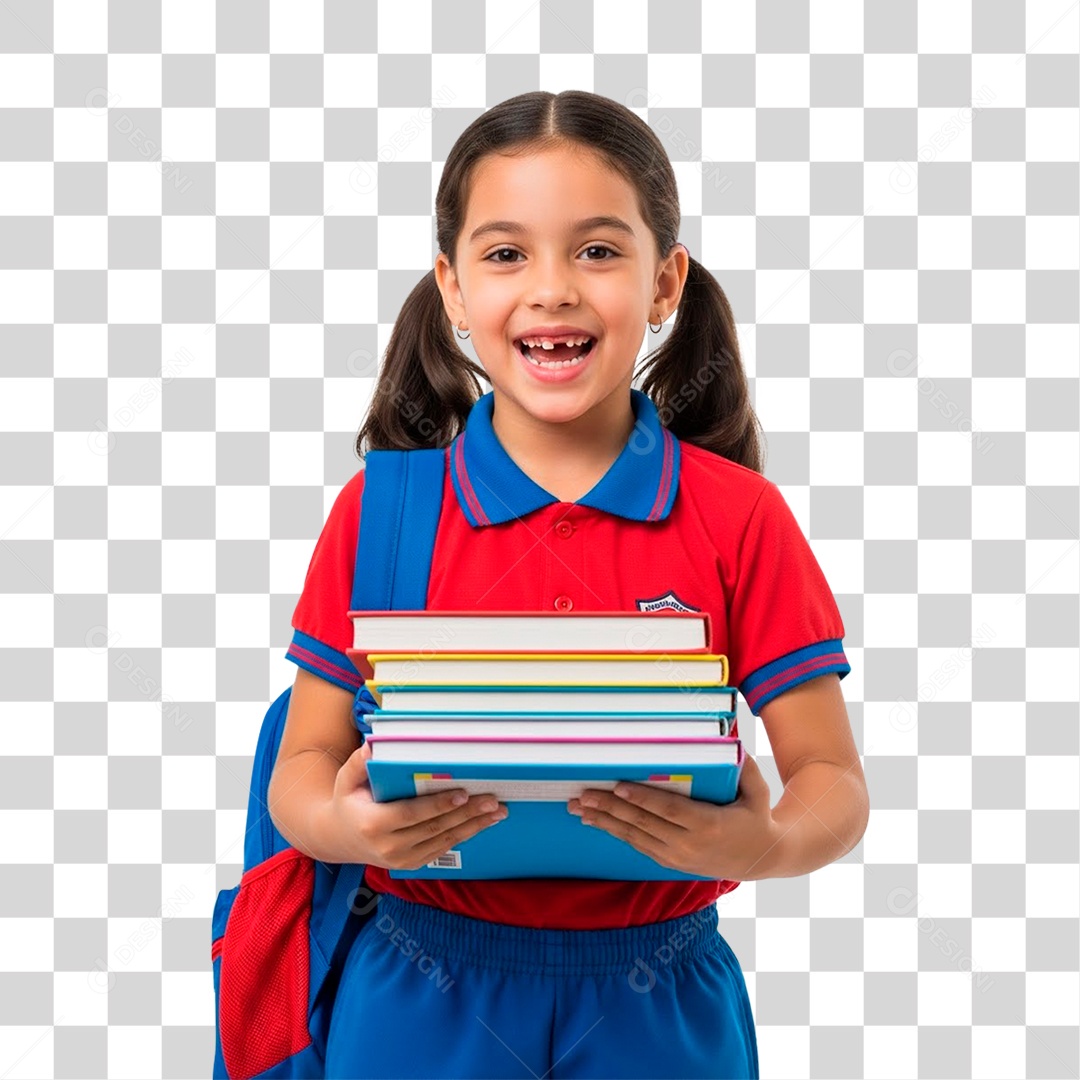Estudante Segurando Livros PNG Transparente