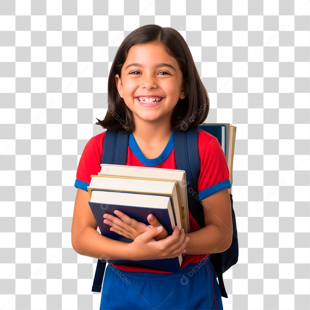 Estudante Segurando Livros PNG Transparente
