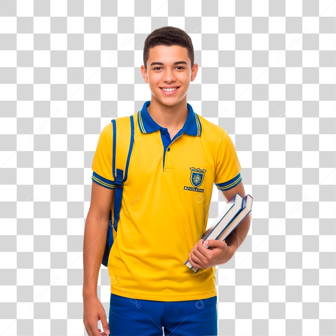 Garoto Segurando Livros PNG Transparente