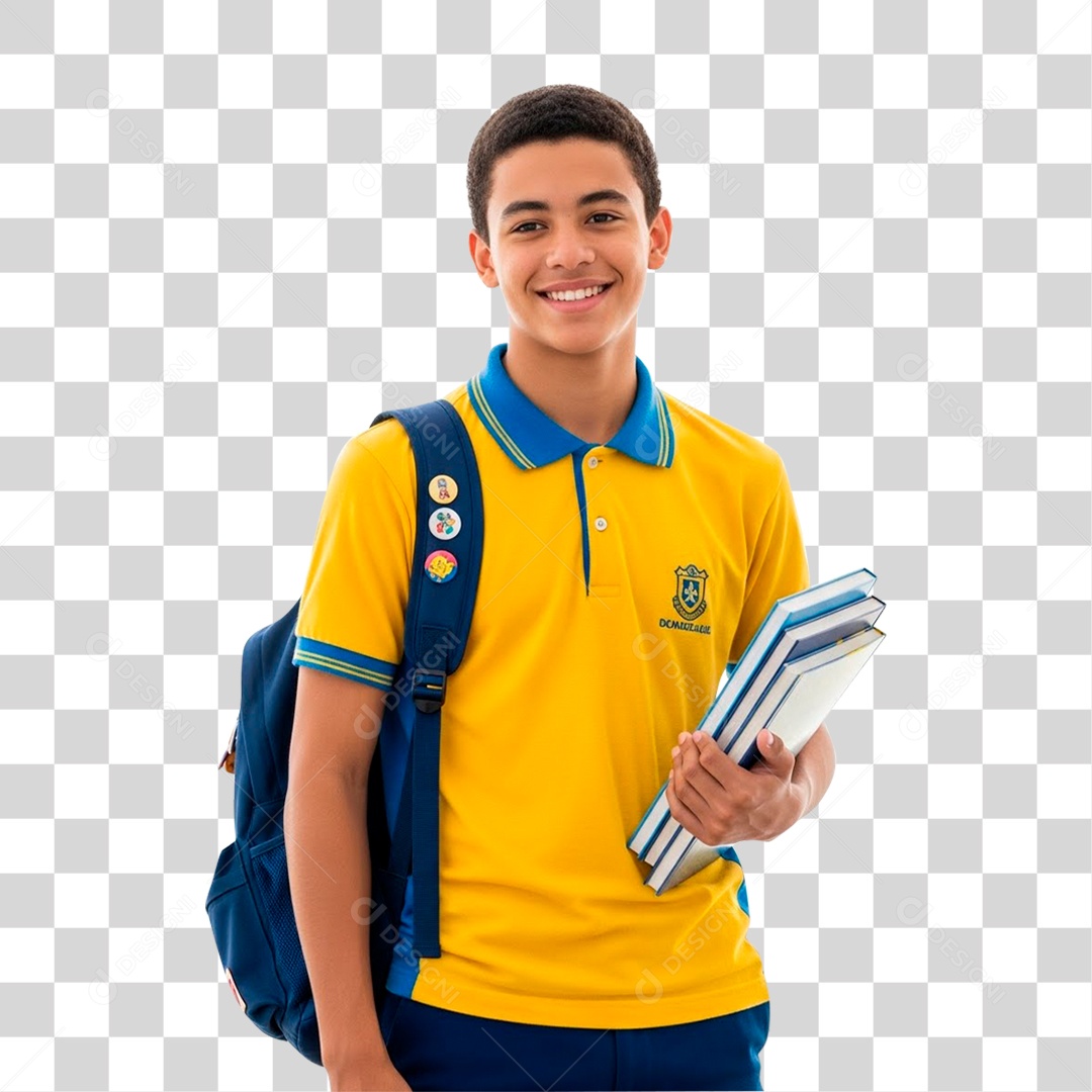 Garoto Segurando Livros PNG Transparente
