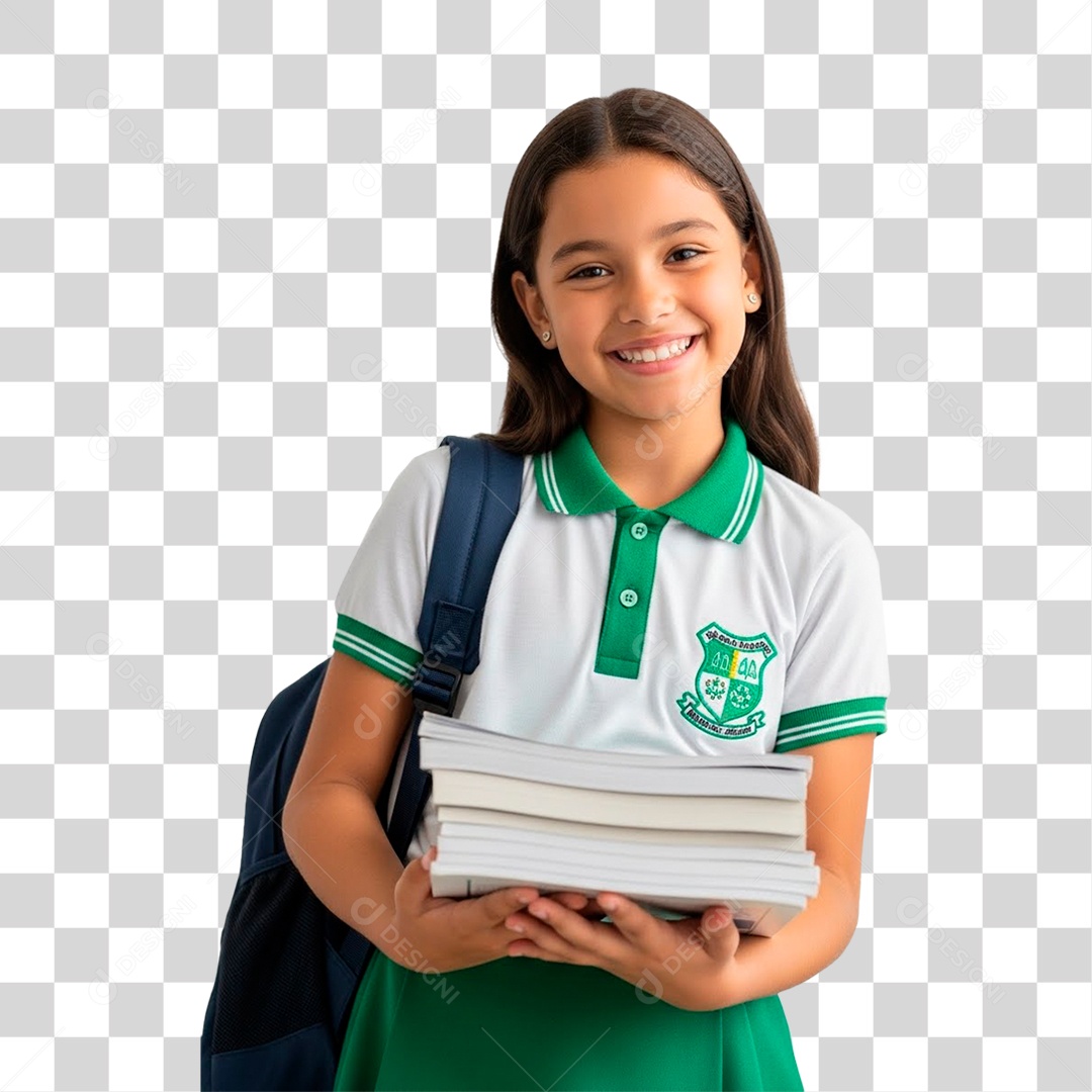 Estudante Segurando Livros PNG Transparente
