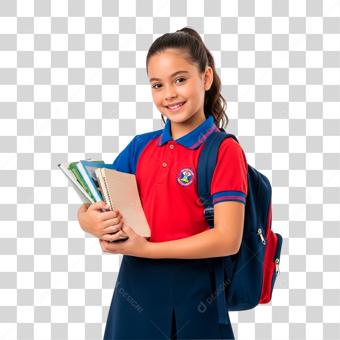 Estudante Segurando Livros PNG Transparente