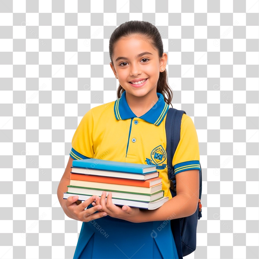 Estudante Segurando Livros PNG Transparente