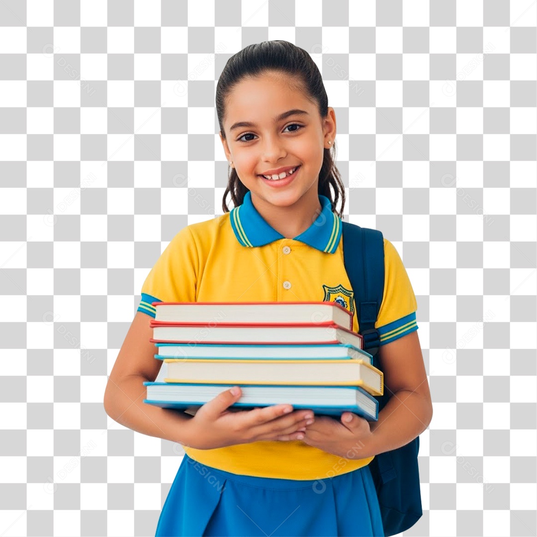Estudante Segurando Livros PNG Transparente